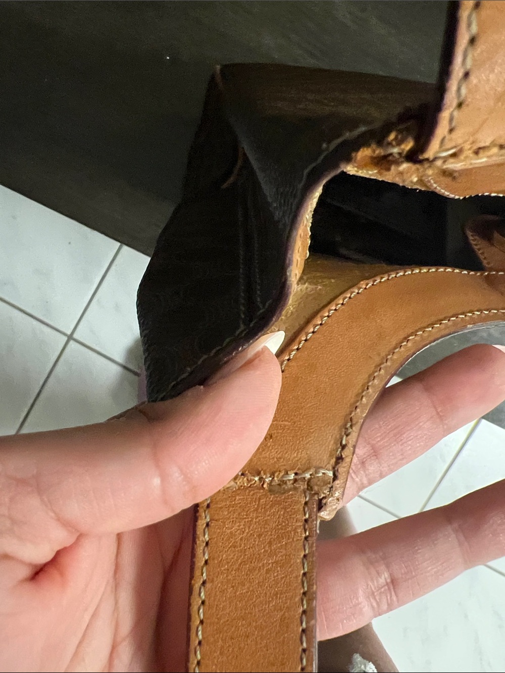 Celine Brown & Tan Monogram Canvas Shoulder Bag - Picture 5 of 8